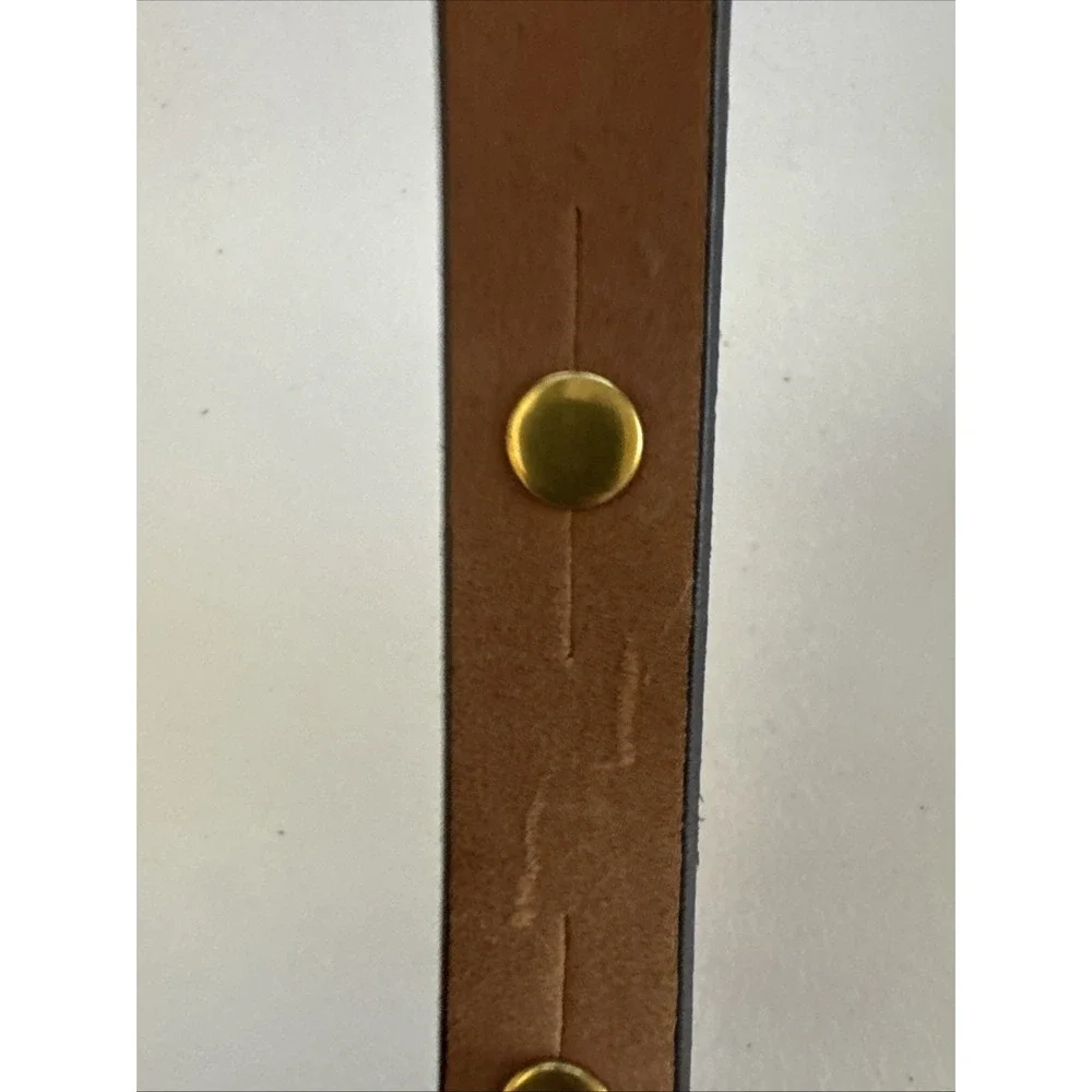 Fossil Brown Leather Belt Womens Medium Antique Brass Buckle Brown 1